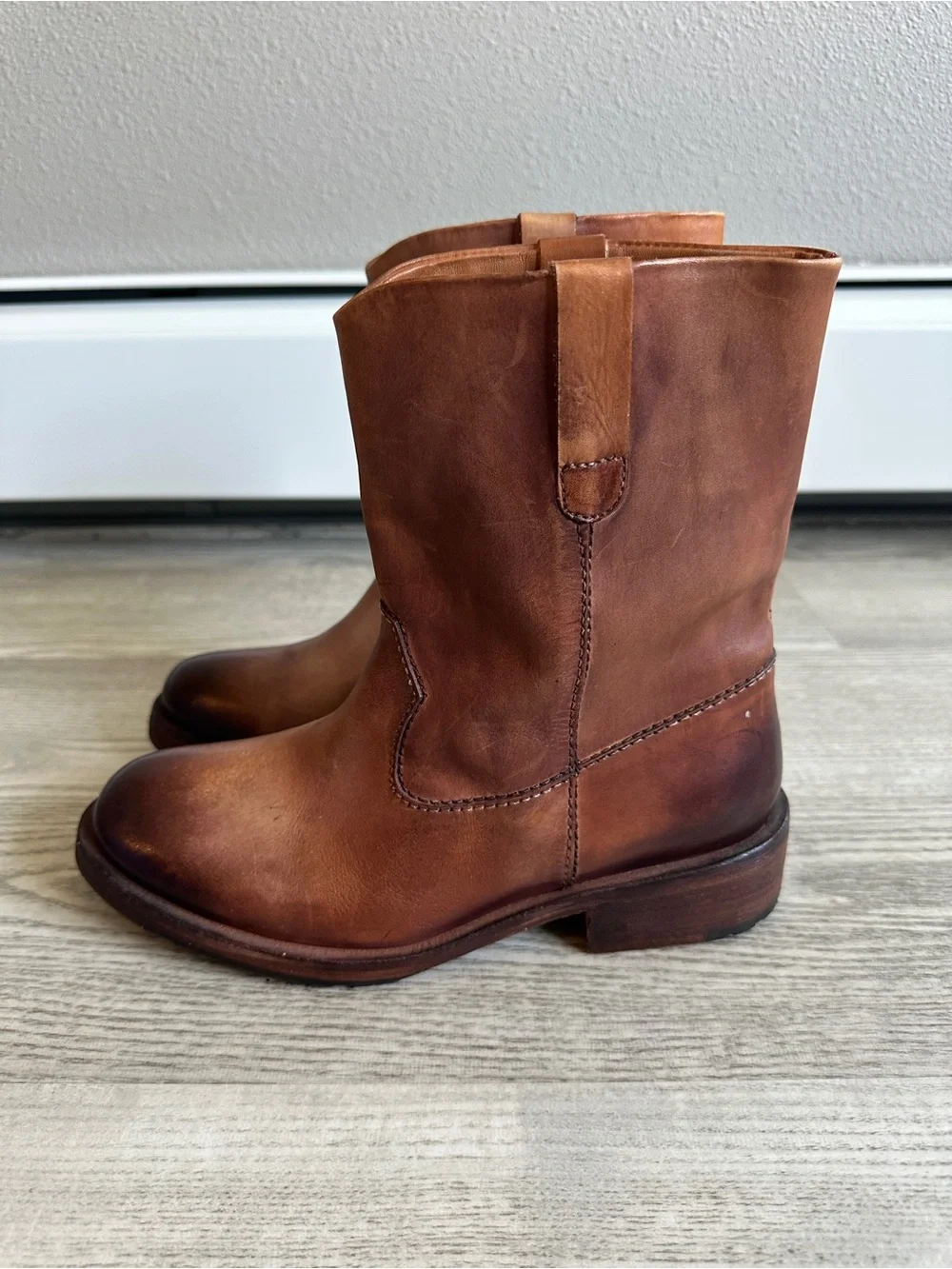 Vintage Foundry Co Brown Leather Alaina Ankle Boots 8
